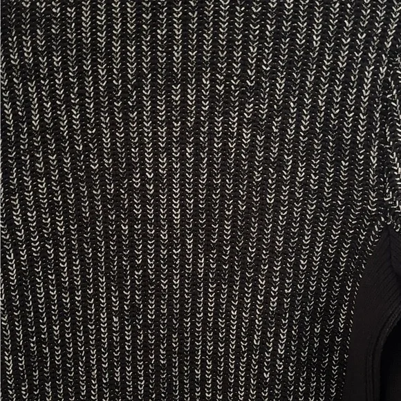RAG AND BONE Black & White Tweed Blazer w/Textured Knit & Leather detail: Size S